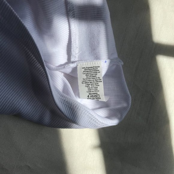 KNOW ONE CARES white crop top, size Medium. - Picture 4 of 4